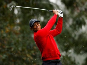 Tiger Woods of the U.S. on the 4th hole during the final round
