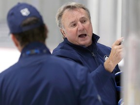 Head coach Rick Bowness back at the controls for Winnipeg Jets practice on Tuesday, Nov. 1, 2022.