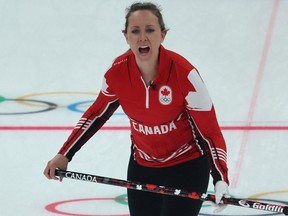 2022 Beijing Olympics - Curling - Mixed Doubles Round Robin Session 13 - Canada v Italy - National Aquatics Center, Beijing, China - February 7, 2022. Rachel Homan of Canada in action.