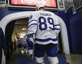 Sam Gagner affronte le Hartford Wolfpack lors d'un match de la MHL à Toronto le samedi 20 octobre 2018. Gagner est prêté aux Marlies par les Canucks de Vancouver. (JACK BOLAND / TORONTO SUN / RÉSEAU POSTMÉDIA)