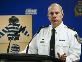Winnipeg Police Inspector Shawn Pike provides an update on an ongoing homicide investigation in Winnipeg, Thursday, December 1, 2022. It has been announced that Jeremy Skibicki is facing three additional charges of first degree murder. In addition to Rebecca Contois, who was identified earlier, Skibicki has been charged with the deaths of Morgan Beatrice Harris, Marcedes Myran and an unidentified woman.