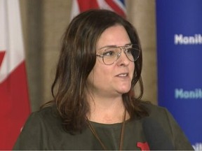 Premier Heather Stefanson spoke at a press conference in Winnipeg late Friday afternoon, and pledged the province would support efforts to get the Prairie Green Landfill searched for the remains of Morgan Harris and Marcedes Myran.