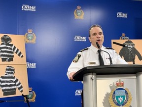 Winnipeg Police Chief Danny Smyth speaks at a press conference at Winnipeg Police headquarters  on Tuesday, Dec. 6, 2022, answering questions regarding the search for the remains of two murdered women believed to be in a land fill north of the city.