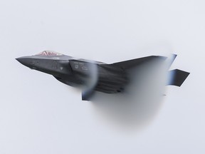 An F-35 in flight.