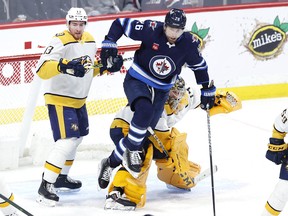 Blake Wheeler took a slap shot to the groin in a game against the Nashville Predators on Dec. 15. He is expected to return Friday after missing three weeks.