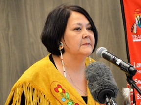 On Tuesday, Assembly of Manitoba Chiefs (AMC) Grand Chief Kathy Merrick, seen here, criticized the federal government and the prime minister for not inviting any First Nations leaders or representation to a Feb. 7 meeting in Ottawa where Canada’s premiers will discuss federal health care funding with Prime Minister Justin Trudeau.