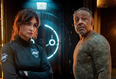 Paz Vega and Giancarlo Esposito in a scene in Kaleidoscope.