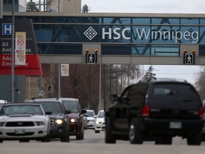 Traffic near the Health Sciences Centre in Winnipeg.