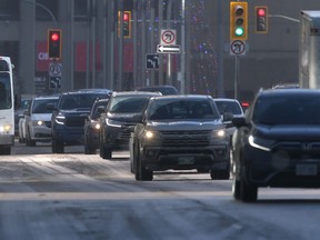 Traffic in Winnipeg. Photo taken Friday, Jan. 13, 2023.