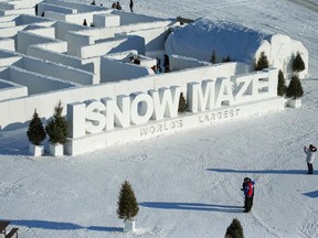 The Snow Maze just south of Winnipeg, the biggest in the world according to the Guinness people, is trying something new this year. The Den is a restaurant carved out of 500,000 pounds of snow.