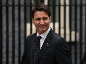 Prime Minister Justin Trudeau, arrives at 10 Downing Street to meet then British Prime Minister Liz Truss on Sept. 18, 2022 in London, England.