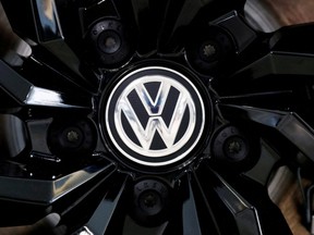 The logo of German carmaker Volkswagen