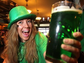 A glass of green beer