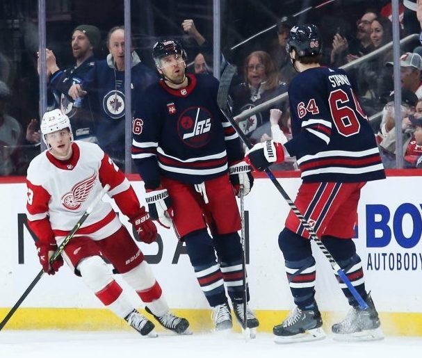 Connor, Scheifele, Wheeler help Jets beat Red Wings 6-2