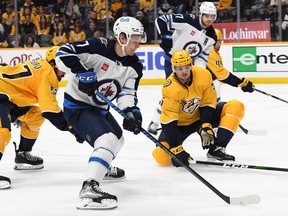 In yet another effort to jump-start his stagnant offence, Winnipeg Jets head coach Rick Bowness is slotting Vladislav Namestnikov  (pictured) with Mark Scheifele and Blake Wheeler.