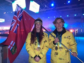 Archery gold medallists Chyler Sanders (18, Winnipeg) and Ryder Wilson (16, Selkirk) were selected as Team Manitoba co-flag bearers for the closing ceremony of the 2023 Canada Winter Games in Prince Edward Island on Sunday, March 5, 2023. After two weeks of intense competition, Team Manitoba finished off the 2023 Canada Winter Games with 19 medals: six gold, six silver, and seven bronze.