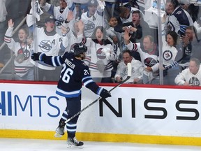 Blake Wheeler opened the scoring for the Jets on a power play in the first period.