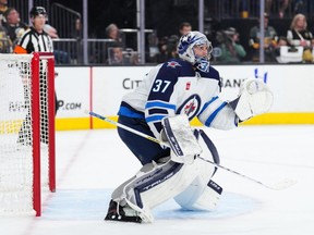 Jets goalie Connor Hellebuyck has .893 save percentage and 3.00 goals against average through two games of the playoffs.