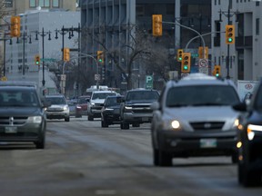 Traffic in Winnipeg on Friday, Feb. 17, 2023.