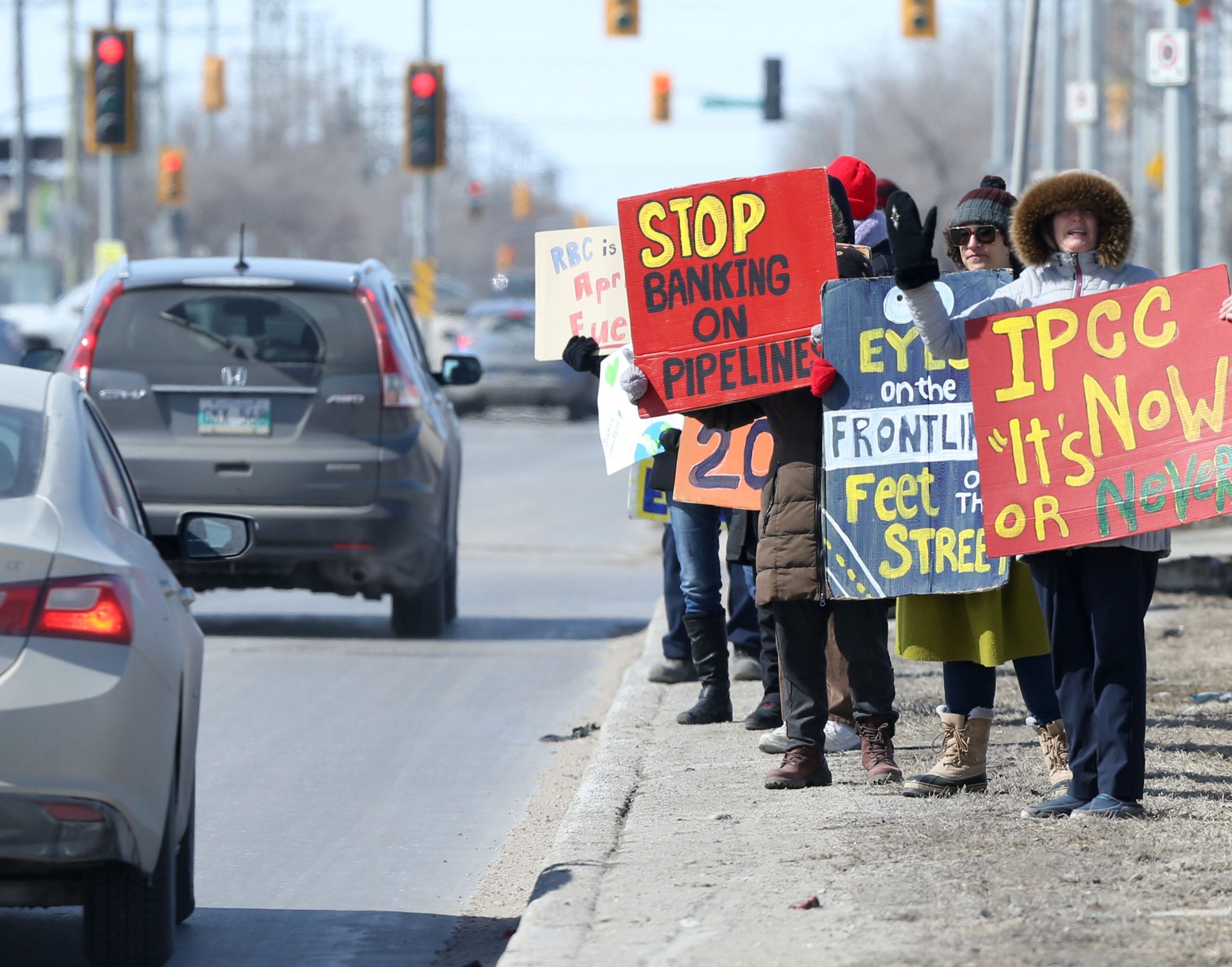 Protestors in Winnipeg, across Canada demonstrate against RBC’s fossil