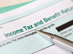 An income tax form is pictured in this file photo.