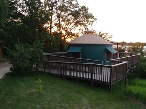 A yurt in Stephenfield Provincial park in Manitoba is shown on July 14, 2018. The Manitoba government is planning to build more yurts and other luxury camping facilities to meet the growing demands of campers.