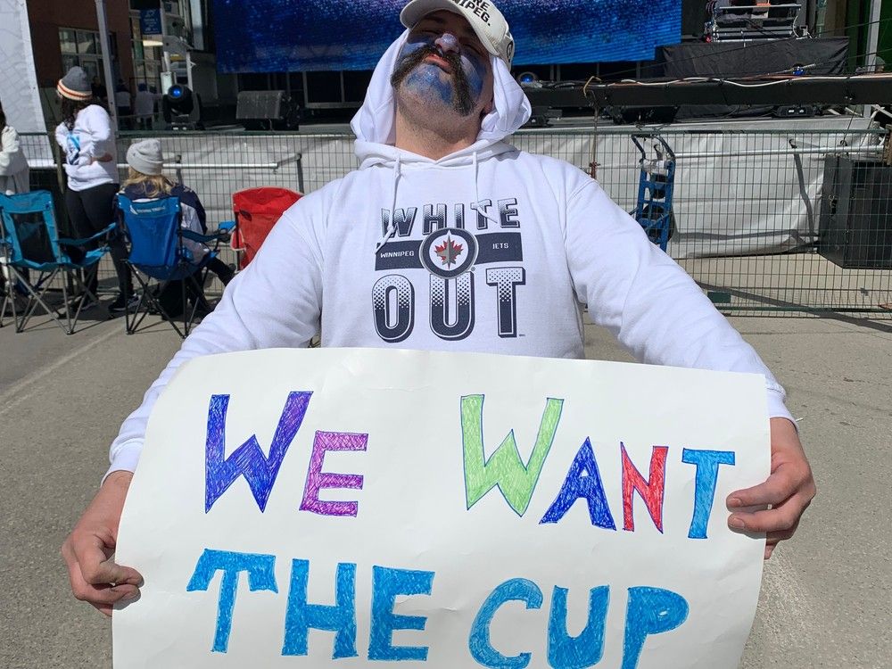 Winnipeg Jets fans at Whiteout street party