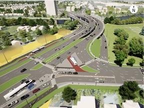 Proposed redesign of Route 90 at Academy Road.