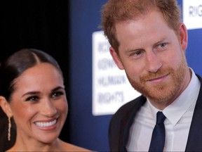 FILE PHOTO: Britain's Prince Harry, Duke of Sussex, Meghan, Duchess of Sussex attend the 2022 Robert F. Kennedy Human Rights Ripple of Hope Award Gala in New York City, U.S., December 6, 2022.