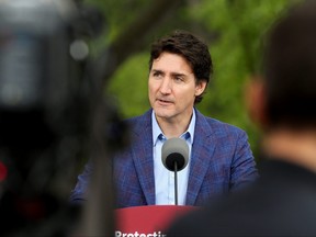 Canada's Prime Minister Justin Trudeau announces that the Canada Water Agency will be headquartered in Winnipeg, while at The Forks in Winnipeg, Manitoba, Canada May 24, 2023.