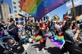 The Pride Winnipeg parade through downtown on Sun., June 5, 2022.