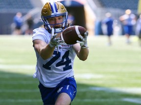 Jeremy Murphy caught two passes for big first downs in his first CFL preseason game with the Winnipeg Blue Bombers.