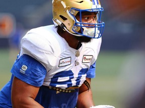 Drew Richmond, an offensive lineman with the Winnipeg Blue Bombers, suffered a 'hellacious' knee injury in November of 2021 and is only now getting back to full participation in training camp.