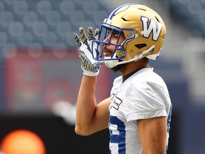 Winnipeg Blue Bombers receiver Kenny Lawler gave a shout to his alma mater (Cal) during a training camp session on Wednesday.