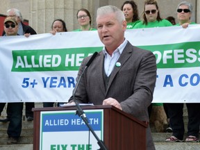 MAHCP president Jason Linklater at rally