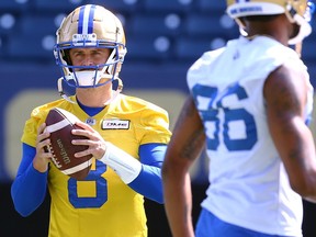 Quarterback Zach Collaros on the opening day of Winnipeg Blue Bombers rookie camp on Wednesday, May 10, 2023.