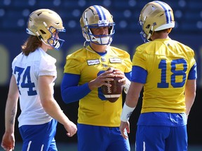Quarterback Zach Collaros on the opening day of Winnipeg Blue Bombers rookie camp on Wednesday, May 10, 2023.
