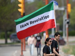 A protest took place on Saturday, May 20, 2023, in Winnipeg against executions and unjust rulings in Iran.