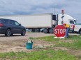 The scene at Highway 1 and Highway 5 a day after the crash