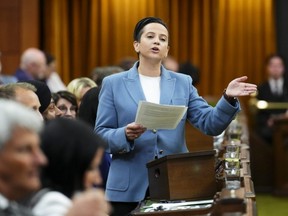 Conservative Deputy Leader Melissa Lantsman rises during question period in the House of Commons on Parliament Hill in Ottawa, Thursday, June 8, 2023.