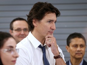 Prime Minister Justin Trudeau is pictured while touring the University of Windsor’s Ed Lumley Centre for Engineering on Jan. 17, 2023.
