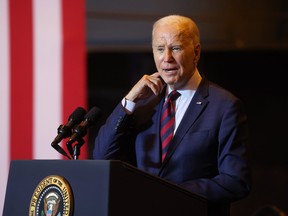 U.S. President Joe Biden speaks on renewable energy at the Philly Shipyard on July 20, 2023 in Philadelphia.