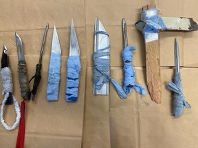 Manitoba RCMP say approximately 50 jail-made weapons