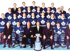 With the passing this past week of Bob Baun (second row, second from right), only seven members of the Leafs’ 1967 Stanley Cup-winning team are still alive.