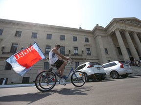In Winnipeg, Manitoba Government Employee Union members attended The Manitoba Legislative Building, to draw attention to their concerns on Thursday Aug 3.