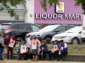 Liquor workers on the picket line