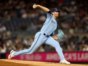 Blue Jays pitcher Kevin Gausman delivers a pitch against the Yankees in New York on Wednesday night.