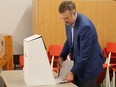 Manitoba Liberal Leader Dougald Lamont casts his ballot