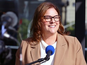 Premier Heather Stefanson makes a campaign announcement
