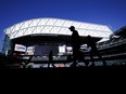 The Texas Rangers practice prior to Game One of the Championship Series between the Houston Astros and the Texas Rangers at Minute Maid Park on Oct. 14, 2023 in Houston, Texas.